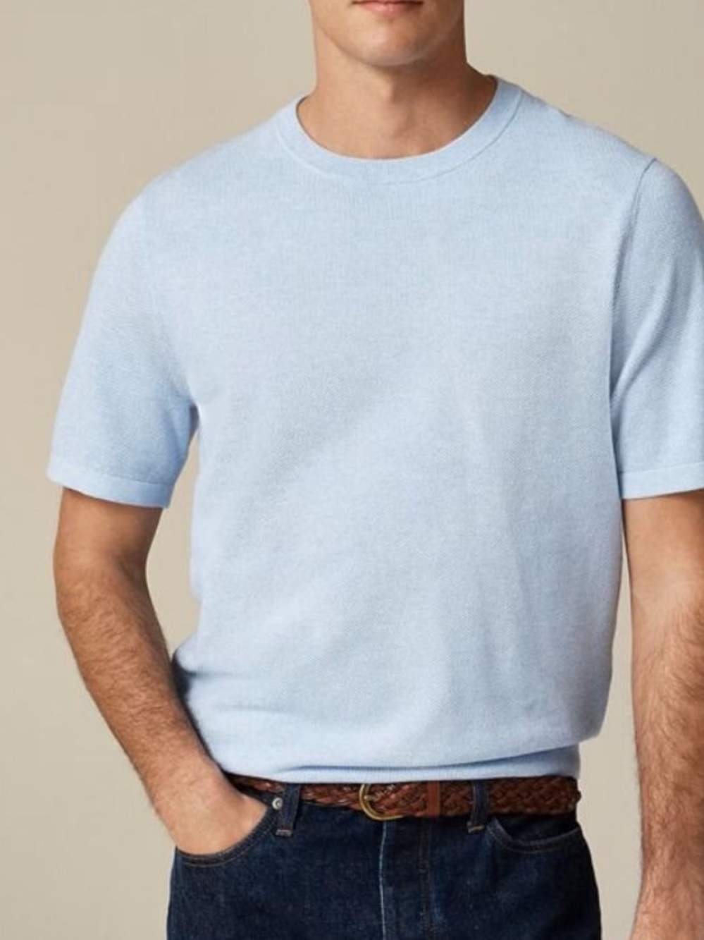 J. Crew Light Blue Knit Short-Sleeve Tee